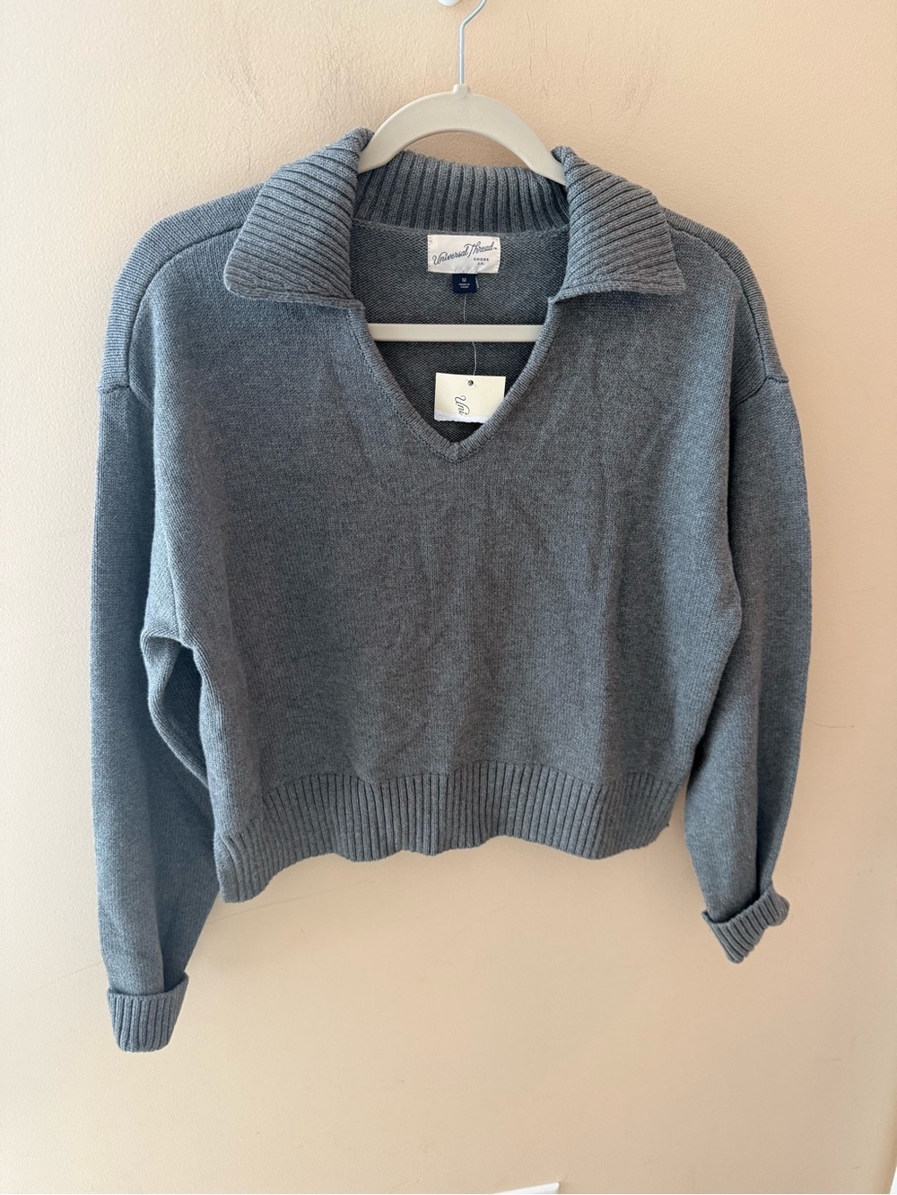 Universal Thread collared sweater cotton nylon gray size Medium NWT